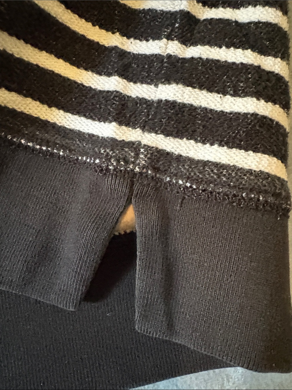Ralph Lauren Black and White Striped Raglan Sweatshirt with Zip - Picture 9 of 10